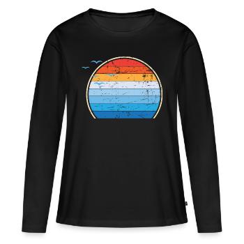 Sunset III - Frauen Premium Bio Langarmshirt - Schwarz - Vorne - Julia (174cm)