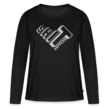 Shit happens fate motto - Women's Premium Organic Long Sleeve Shirt - black - Front - Julia (174cm)