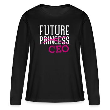 future princesse PDG Design pour une fille PDG - T-shirt manches longues Premium bio Femme - noir - Devant - Julia (174cm)