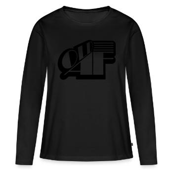 old AF Text Logo - Frauen Premium Bio Langarmshirt - Schwarz - Vorne - Julia (174cm)
