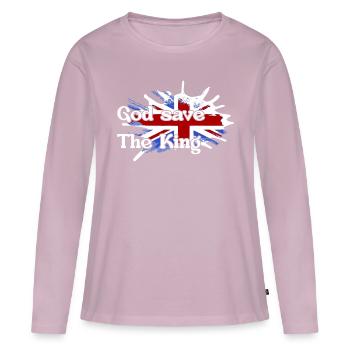 Gott schütze den König - New King England - Frauen Premium Bio Langarmshirt - Altrosa - Vorne - Julia (174cm)
