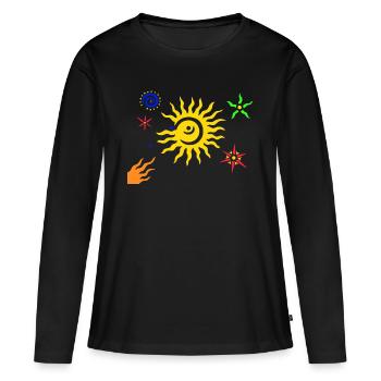 Univers - T-shirt manches longues Premium bio Femme - noir - Devant - Julia (174cm)