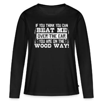 Sur le chemin du bois! - Denglish dit Denglish - T-shirt manches longues Premium bio Femme - noir - Devant - Julia (174cm)