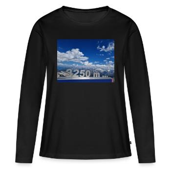 Ausblick vom Hintertuxer Gletscher auf die Alpen - Frauen Premium Bio Langarmshirt - Schwarz - Vorne - Julia (174cm)