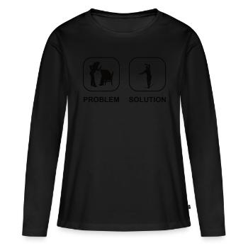 Slackline Tricklining Cadeau Slackliner - T-shirt manches longues Premium bio Femme - noir - Devant - Julia (174cm)