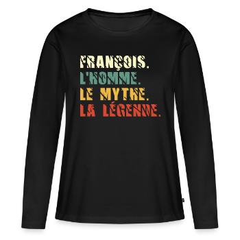 François l homme le mythe la légende - T-shirt manches longues Premium bio Femme - noir - Devant - Julia (174cm)