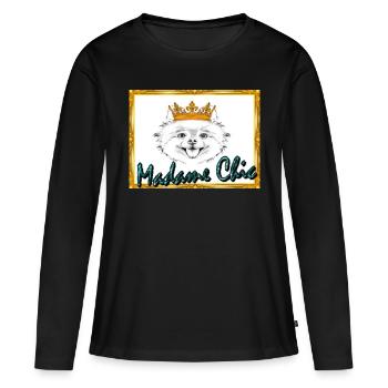 Madame Chic, T-Shirt, Pullover, Accessoires - Frauen Premium Bio Langarmshirt - Schwarz - Vorne - Julia (174cm)