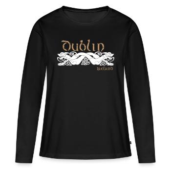 Dublin - T-shirt manches longues Premium bio Femme - noir - Devant - Julia (174cm)