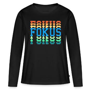 Focus - Women's Premium Organic Long Sleeve Shirt - black - Front - Julia (174cm)