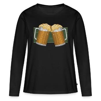Pintes - T-shirt manches longues Premium bio Femme - noir - Devant - Julia (174cm)