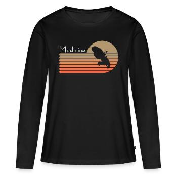 Belle Idee Cadeau Martinique Madinina 972 - T-shirt manches longues Premium bio Femme - noir - Devant - Julia (174cm)