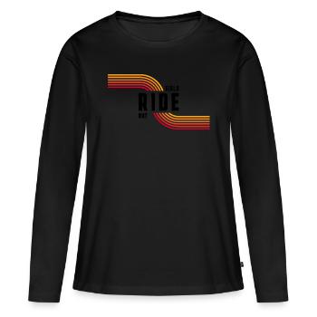 Girls ride out - Frauen Premium Bio Langarmshirt - Schwarz - Vorne - Julia (174cm)