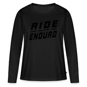 Have fun ride enduro - T-shirt manches longues Premium bio Femme - noir - Devant - Julia (174cm)