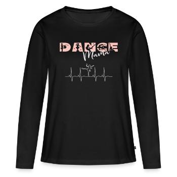 Tanz Mama tanzen EKG Herzschlag - Frauen Premium Bio Langarmshirt - Schwarz - Vorne - Julia (174cm)