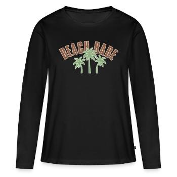 Beach Babe - T-shirt manches longues Premium bio Femme - noir - Devant - Julia (174cm)