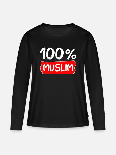 100% Muslim - Muslime - Islam - Frauen Premium Bio Langarmshirt - Schwarz