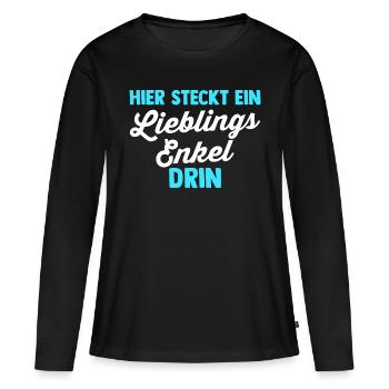 Enkel - Frauen Premium Bio Langarmshirt - Schwarz - Vorne - Julia (174cm)