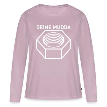 Deine Mudda Design Motiv mit Schraubenmutter - Frauen Premium Bio Langarmshirt - Altrosa - Vorne - Julia (174cm)