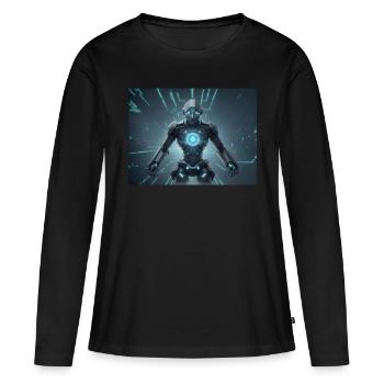 Synthese der Technologie-Zukunft - Frauen Premium Bio Langarmshirt - Schwarz - Vorne - Julia (174cm)