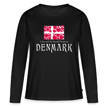 Danemark Dänemark Danemark - T-shirt manches longues Premium bio Femme - noir - Devant - Julia (174cm)