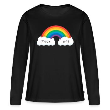 Fuck off - Frauen Premium Bio Langarmshirt - Schwarz - Vorne - Julia (174cm)