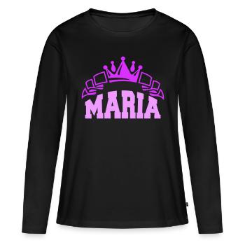 Maria - T-shirt manches longues Premium bio Femme - noir - Devant - Julia (174cm)