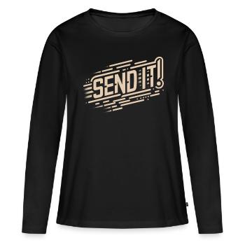 SEND IT Parkour - Frauen Premium Bio Langarmshirt - Schwarz - Vorne - Julia (174cm)