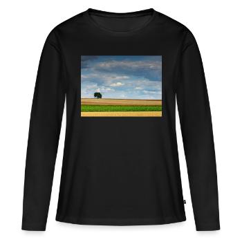 Weitblick - Frauen Premium Bio Langarmshirt - Schwarz - Vorne - Julia (174cm)