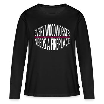 Cutter Carpenter Tshirts Geek Forestry Jackhammer - Women's Premium Organic Long Sleeve Shirt - black - Front - Julia (174cm)