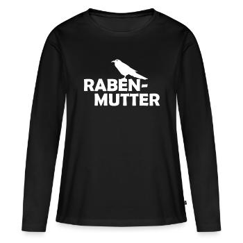 Rabenmutter Rabe Mutter Mama Mami - Frauen Premium Bio Langarmshirt - Schwarz - Vorne - Julia (174cm)