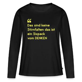 Drôles de dictons drôles sicpack pli - T-shirt manches longues Premium bio Femme - noir - Devant - Julia (174cm)