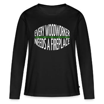 Présent Union charpentier Tshirts Fellation - T-shirt manches longues Premium bio Femme - noir - Devant - Julia (174cm)