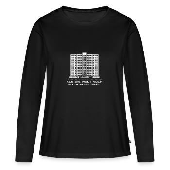 GDR Prefabricated Building Homeland When the World Was All Right - Women's Premium Organic Long Sleeve Shirt - black - Front - Julia (174cm)