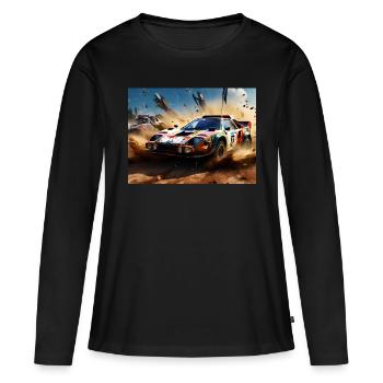 Rally Raid #3 - T-shirt manches longues Premium bio Femme - noir - Devant - Julia (174cm)