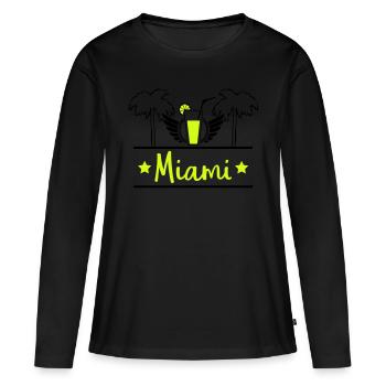 Miami - T-shirt manches longues Premium bio Femme - noir - Devant - Julia (174cm)