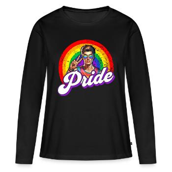 Pride Gay CSD Love LGBTQ Farben des Regenbogens - Frauen Premium Bio Langarmshirt - Schwarz - Vorne - Julia (174cm)