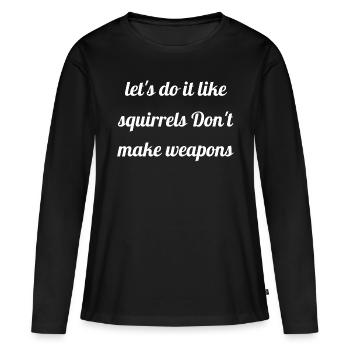 Idée cadeau paix heureux cadeau amour anti-guerre - T-shirt manches longues Premium bio Femme - noir - Devant - Julia (174cm)
