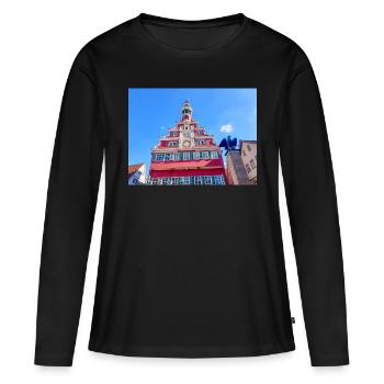 Altes Rathaus Esslingen am Neckar - Frauen Premium Bio Langarmshirt - Schwarz - Vorne - Julia (174cm)