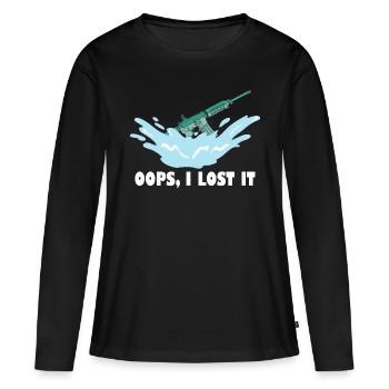 oups je l’ai perdu Design pour un fan d’armes à feu - T-shirt manches longues Premium bio Femme - noir - Devant - Julia (174cm)