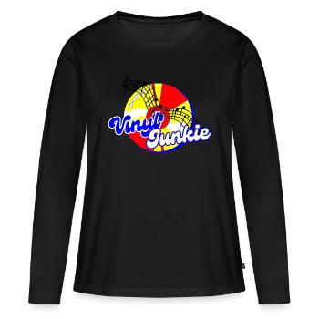 Chemise Vinyl Junkie - T-shirt manches longues Premium bio Femme - noir - Devant - Julia (174cm)