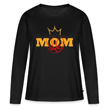 Damen Basketball-Kollektion mit Kronen-Design - Frauen Premium Bio Langarmshirt - Schwarz - Vorne - Julia (174cm)