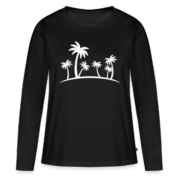 Palmiers - T-shirt manches longues Premium bio Femme - noir - Devant - Julia (174cm)