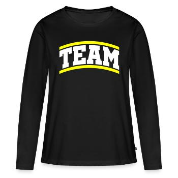 Équipe - T-shirt manches longues Premium bio Femme - noir - Devant - Julia (174cm)