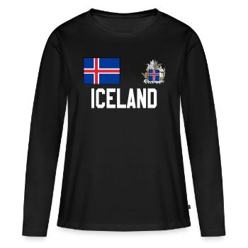 Islande - T-shirt manches longues Premium bio Femme - noir - Devant - Julia (174cm)