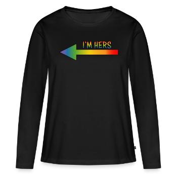 JE SUIS LA SIENNE - T-shirt manches longues Premium bio Femme - noir - Devant - Julia (174cm)
