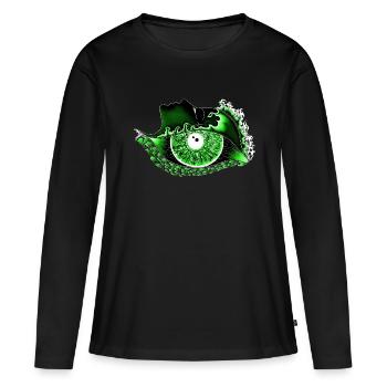 Big eye green, eye, realistic - Women's Premium Organic Long Sleeve Shirt - black - Front - Julia (174cm)