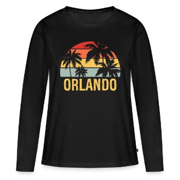 Orlando Florida - Women's Premium Organic Long Sleeve Shirt - black - Front - Julia (174cm)