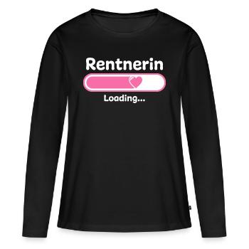 Rentnerin Rente Loading Ladebalken - Frauen Premium Bio Langarmshirt - Schwarz - Vorne - Julia (174cm)