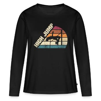 Sauteur en hauteur Athlétisme Saut en hauteur - T-shirt manches longues Premium bio Femme - noir - Devant - Julia (174cm)
