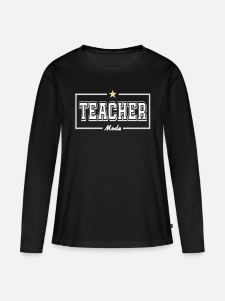 Lehrermodus ( Englisch ) - Frauen Premium Bio Langarmshirt - Schwarz